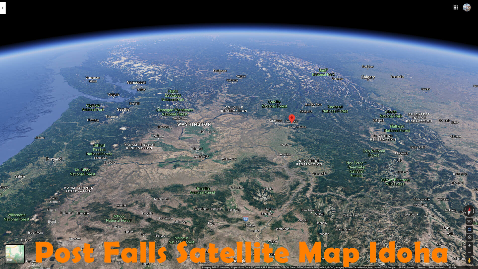Post Falls Satellite Map Idoha